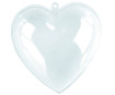 Plastikinė širdis 6cm skaidrus dviejų dalių