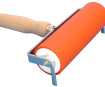 Ink roller flat iron with beechwood handle 150mm d=50mm
