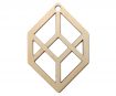 Wooden necklace crystal 73x50mm