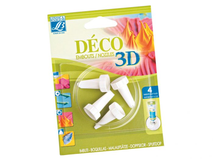 Acrylic Cream Deco 3D nozzles 4pcs - 1/2