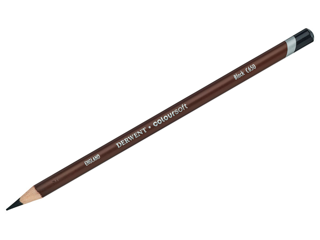 Spalvotas pieštukas Derwent Coloursoft C650 black
