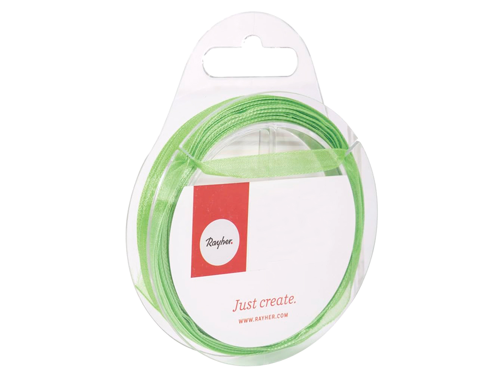 Organza ribbon Rayher 7mm 10m 11 light green