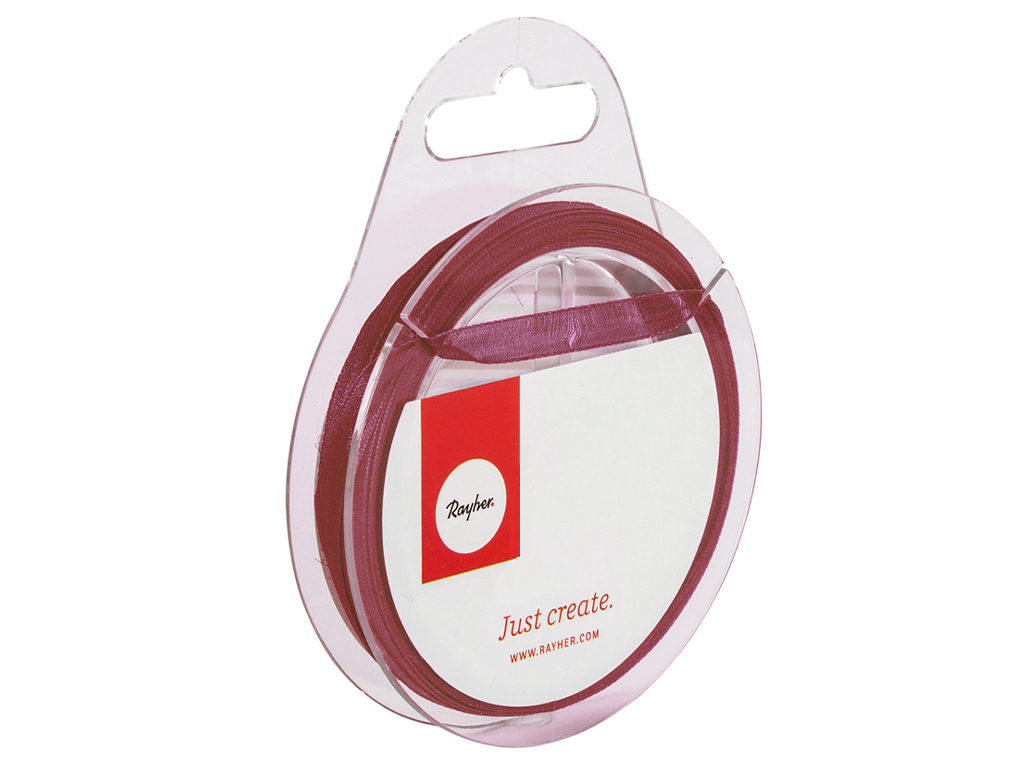 Organza ribbon Rayher 7mm 10m 19 wine-red