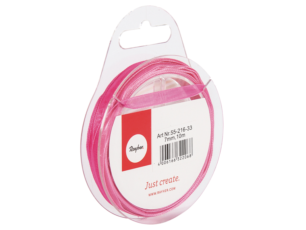 Organza ribbon Rayher 7mm 10m 33 pink
