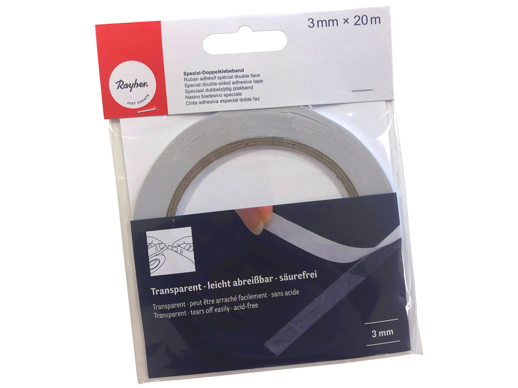 Double-sided adhesive tape Rayher 3mmx20m transparent