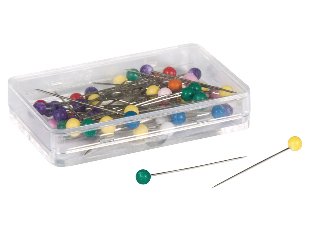 Nööpnõelad plastikust peaga Rayher 31x0.6mm 50tk assortii