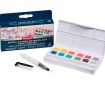 Watercolour set Derwent Pastel 12 half pans+waterbrush in plastic box