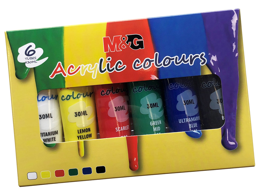 Acrylic colour M&G 6x30ml