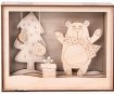 3D medinės figūrėlės-šviečianti dėžutė Rayher meška 15.5x12.5x3.8cm 12 dalys