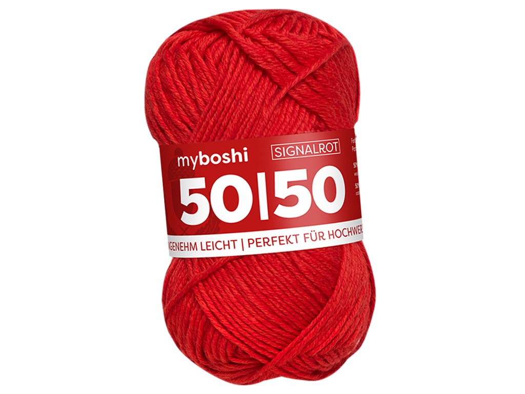 Lõng MyBoshi 50/50 50% puuvill/50% meriino 50g/110m signal red