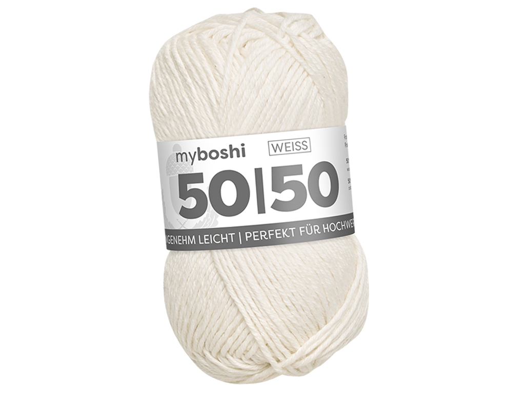 Dzija Myboshi 50/50 50% kokvilna/50% merino 50g/110m white