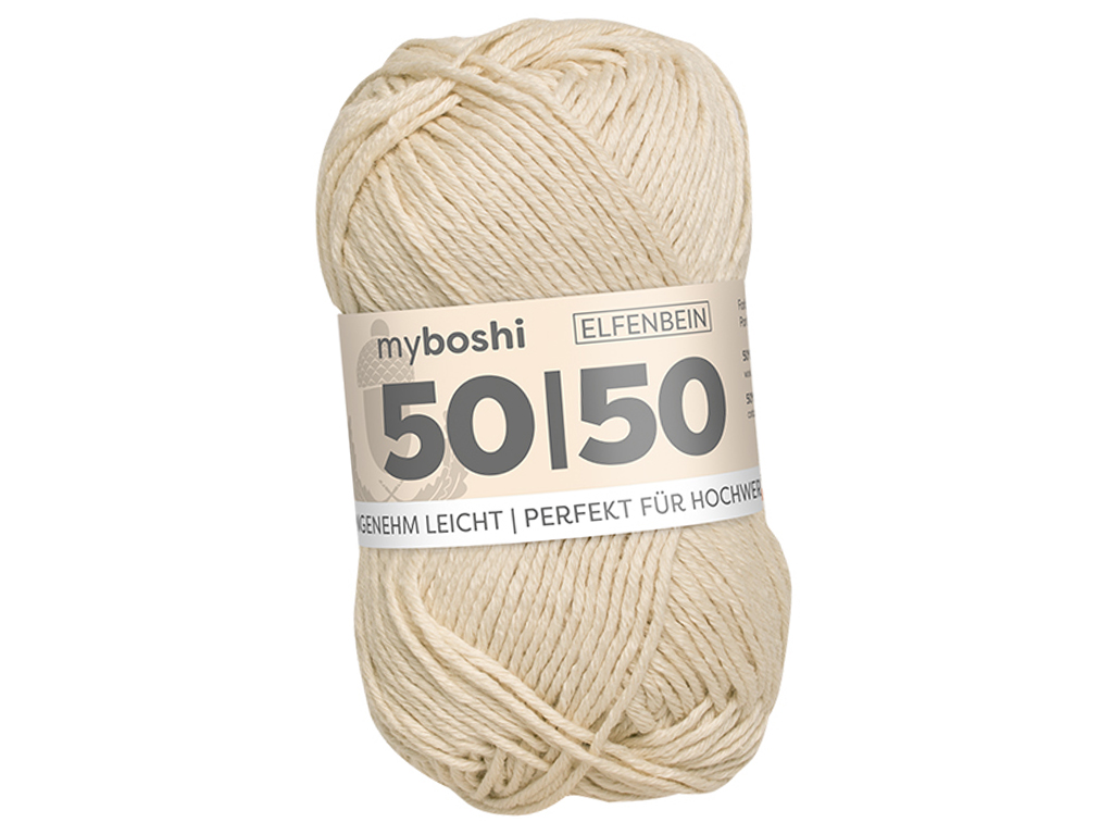 Yarn Myboshi 50/50 50% cotton/50% merino 50g/110m ivory