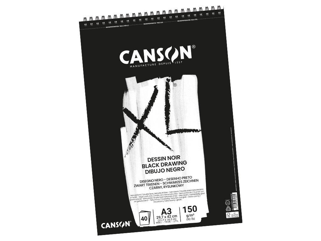 Joonistusplokk XL Dessin A3/150g 40 lehte spiraal must