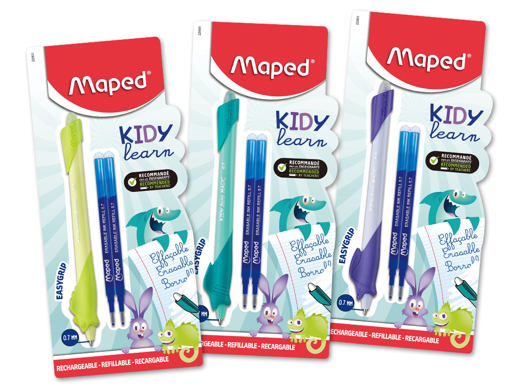 Rašiklis ištrinamas Maped Kidy Learn Magic animal mėlyna+2vnt šerdelė blister