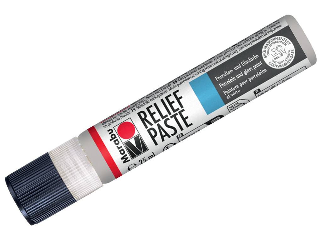 Portselani-ja klaasivärvi kontuur Marabu 25ml 782 metallic silver