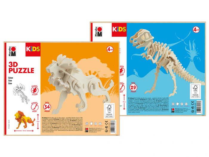3D puzle koka Marabu Kids dzīvnieki - 1/4