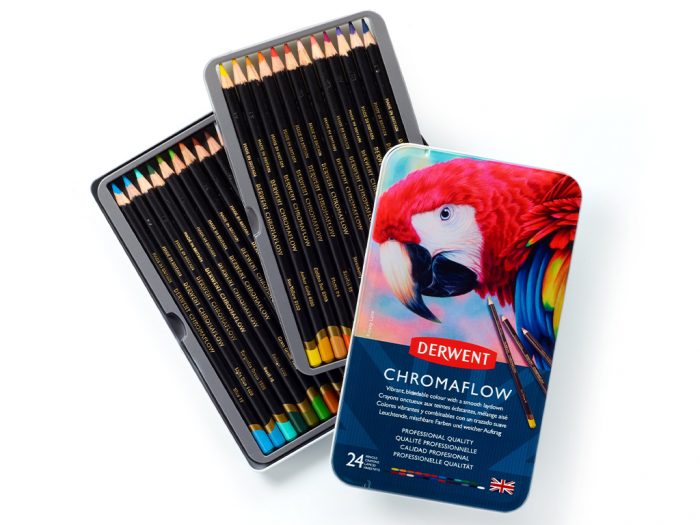 Colour pencil Derwent Chromaflow in metal box - 1/6