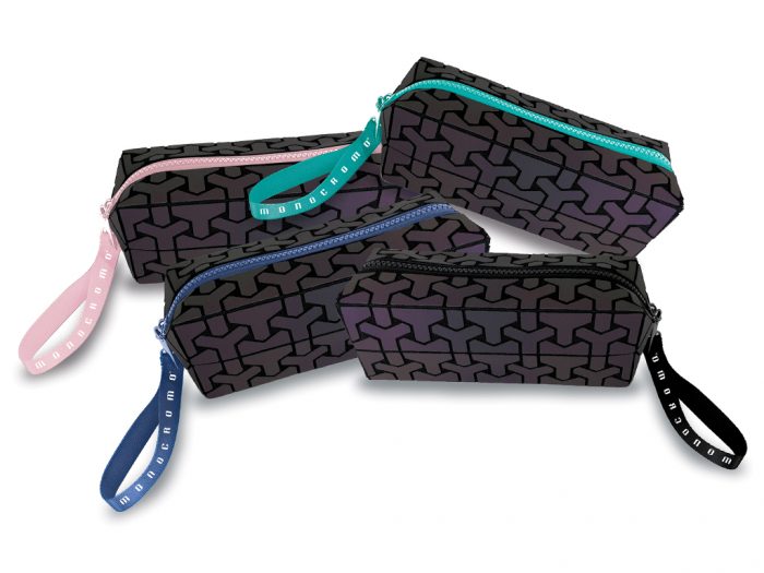 Pencil case Pigna square Monocromo Reflective Geometric - 1/3