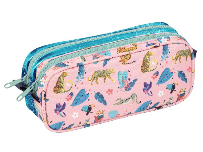 Pencil case Viquel square double zip Exotic - 1/3